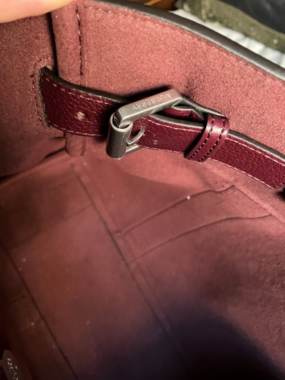 Mulberry Bayswater Black Cherry Small Classic Grain - Picture 6 of 12